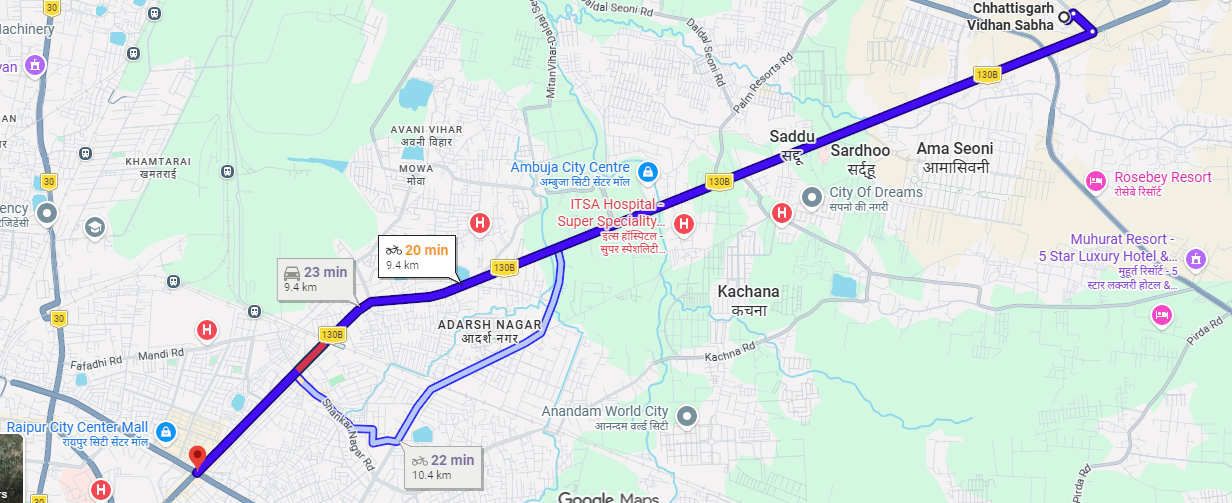 VIDHANSABHA TO PANDRI 9.4KM